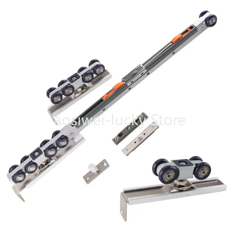 Two-way Buffer Suspension Wheel Sliding Door Hanging Rail Wheel Damping Buffer Track Pulley For Frameless Glass and Wooden Door