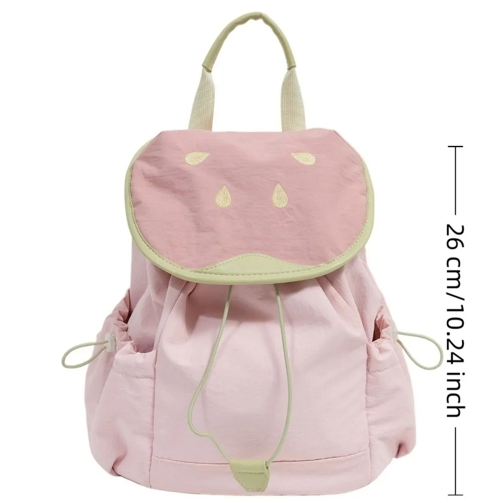 Stylish Dopamine Color Drawstring Backpack Korean Style Large Capacity Shoulder Bag Fruit School Bag Hiking