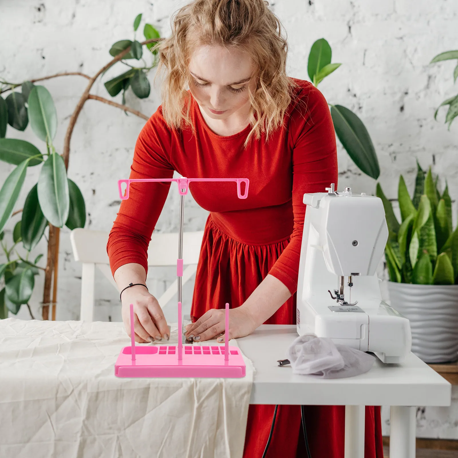 

Universal Thread Stand 3 Spools Plastic Holder for Sewing Embroidery Quilting Serger Smooth Flow Yellow Household Thread Holder