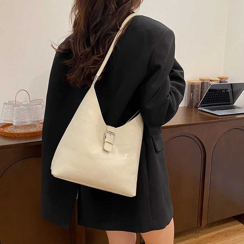 MBTI Elegant Shoulder Bag for Women Vintage Fashion Advanced Pu Leather Casual Handbag Daily Luxury Designer Female New Tote Bag