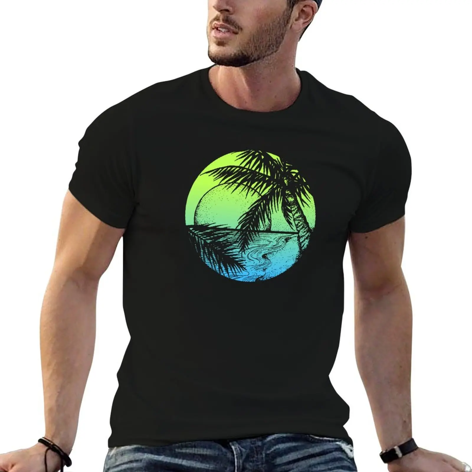 Trees Synthwave T-Shirt shirt Palm personalised cotton shirt casual t t t man man shirts