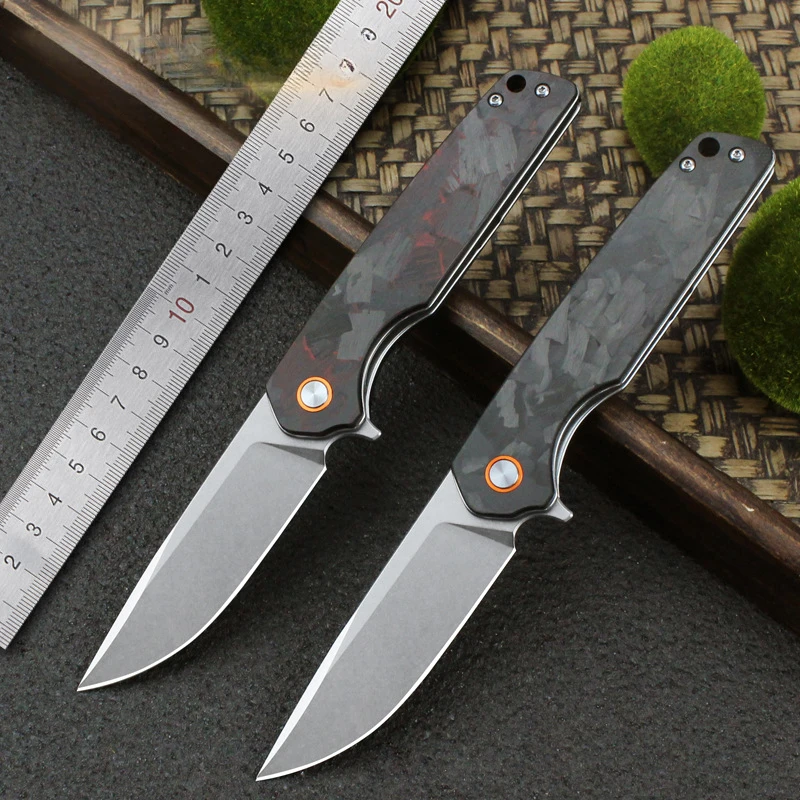 

GT961 Portable Camping Outdoor Folding Knife D2 Steel carbon Fiber Handle Hunting Survival Tactica Utility Fruit Knives EDC Tool