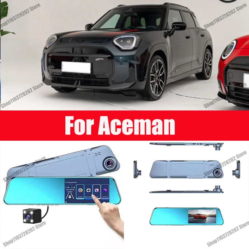 

For Aceman Camera Car Touch Screen Video Recorder Rearview mirror Dash Cam Front and Rear Camera Mirror DVR