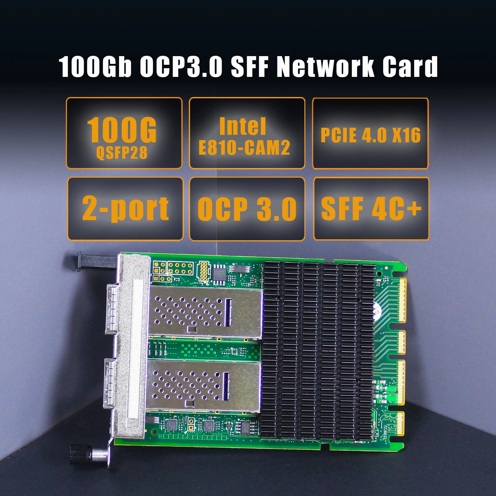 2-Port 100Gbps QSFP28 OCP 3.0 Network Card with Intel E810-CAM2 Controller