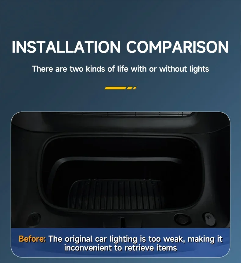 Für Tesla Model Y/YL Juniper 2026 Auto Vorderkofferraum LED-Lichtleiste Innenbeleuchtung Dekorative Lampenleiste Automatische Beleuchtung – Detail 9