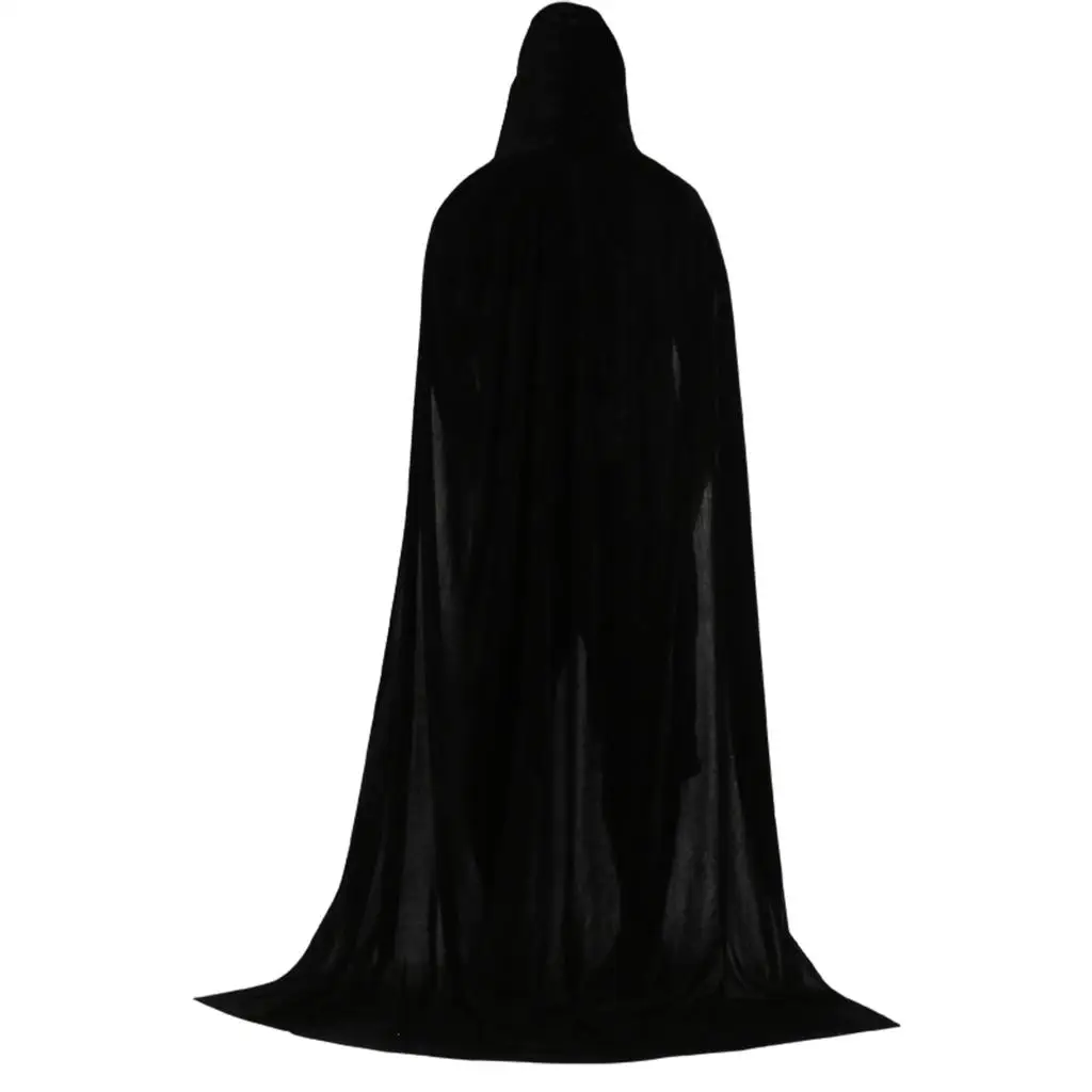 Long Velvet Cape Cloak with Hood for Adults Halloween Costume Gothic Vampire Wizard Witch Unisex Plus Size Party Wear