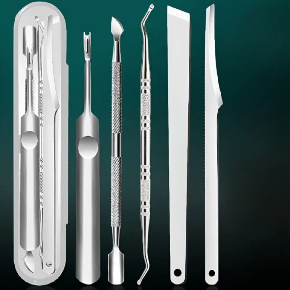 Stainless Steel Pedicure Kit Foot Care Tools Callus Remover Dead Skin Scraper Ingrown Toenail Grooming Set Boxed