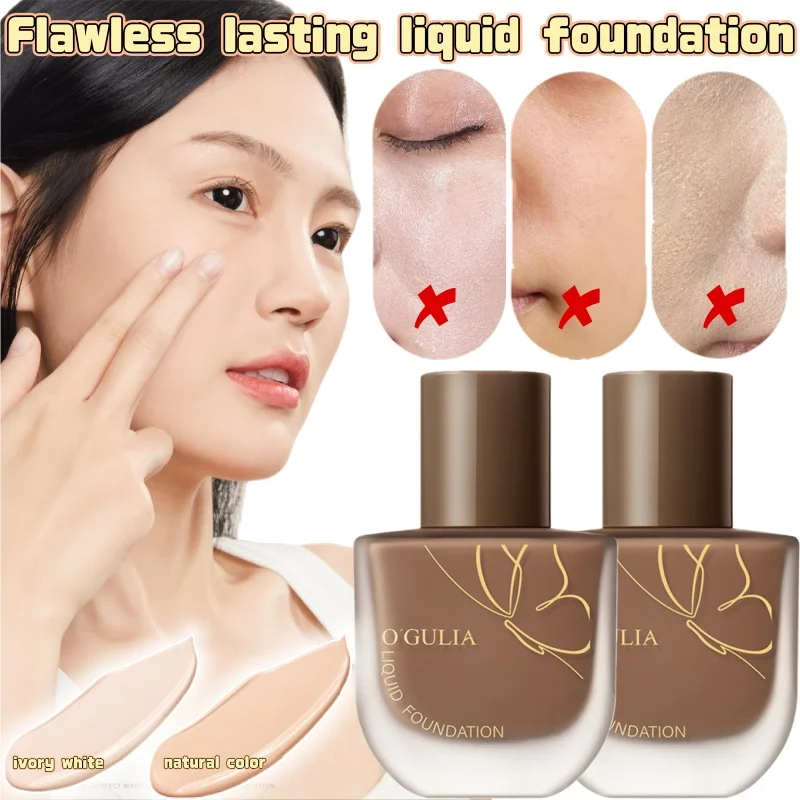 Flawless Liquid Foundation 30ml, Covering Blemishes, Non-stuck, Long-lasting, Makeup-modifying Skin Tone Liquid Foundation