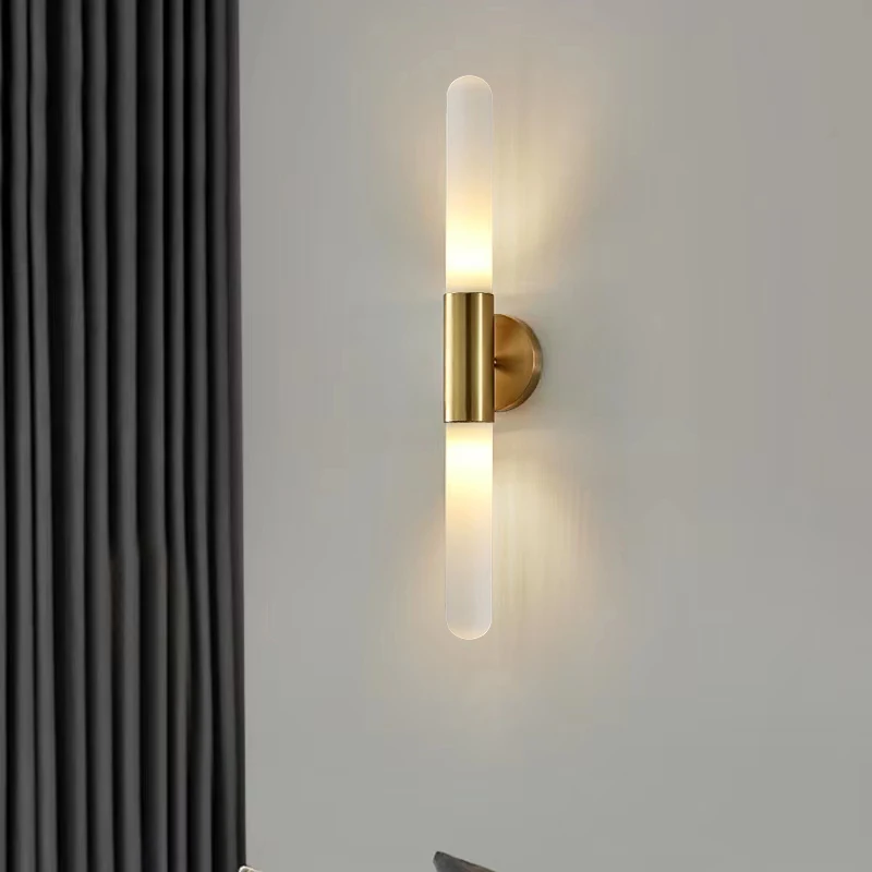 

Modern Long LED Wall Light Foyer Bedroom Aisle Dining living Room wall sconce White Sanding Acrylic wall lamps lighting