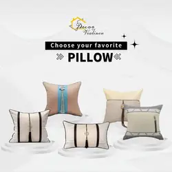 Arabic Style Luxury Throw Pillow Cover with Tassel, Modern Cushion Case, Grey Sofa Cushion, Jacquard