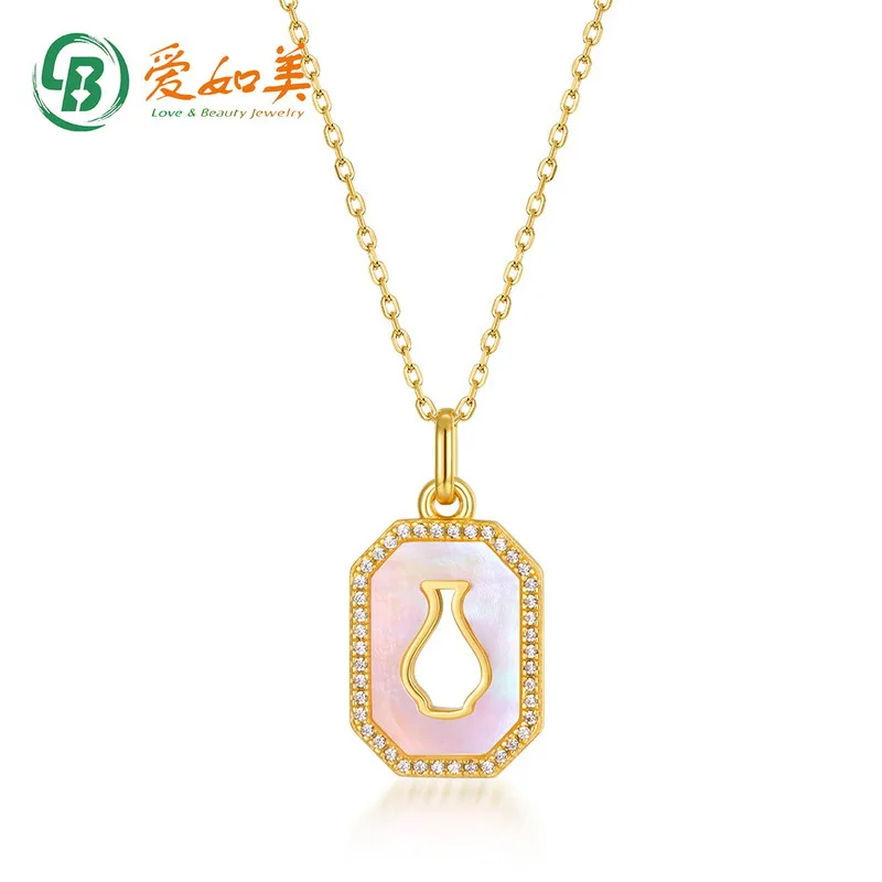 

Полая сине-белая фарфоровая подвеска на ключицу, женская цепочка из 18-каратного золота PT950, платиновое посеребренное 7-слойное золотое ожерелье