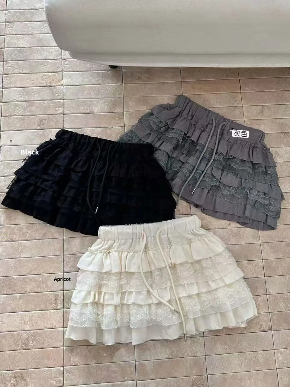 Korean Sweet Lace Splicing Cake Skirt A-Line  Skirt Sexy High Waist Slimming Fluffy Short Skirt for Young Women 2026 New ...