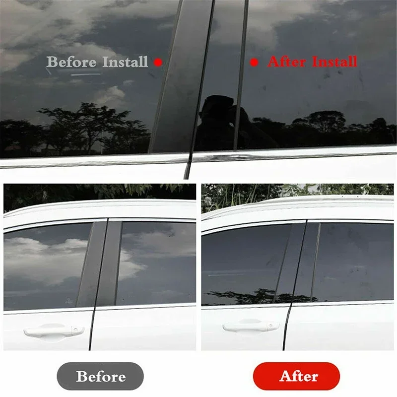 6Pcs Pillar Posts Window Door Trim Stickers for Lincoln Town Car 1998 1999 2000 2001 2002-2005 2006 2007 2008 2009 2010 2011