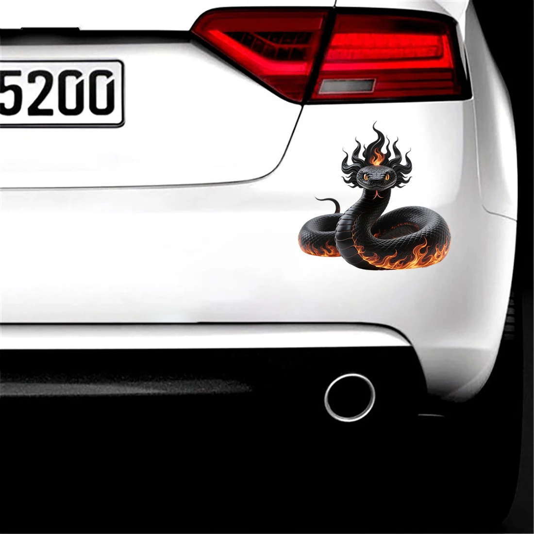 Three Ratels CEE58 Flame Black Snake Artistic wall stickers for home decoration Personalized car decal