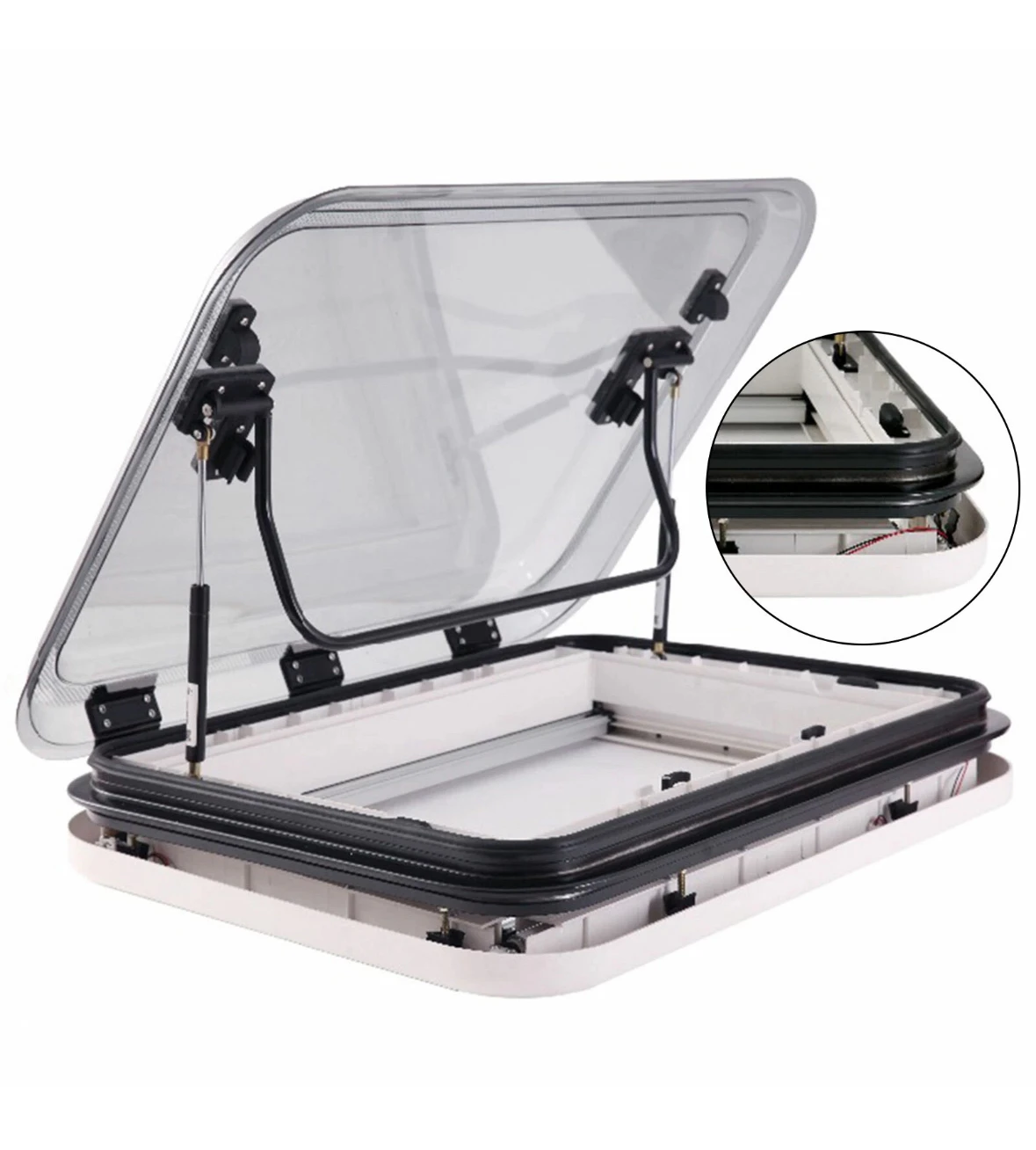 

Factory Direct Sale 700*500mm Camper Sunroof RV Caravan Roof Window Skylight With LED Light