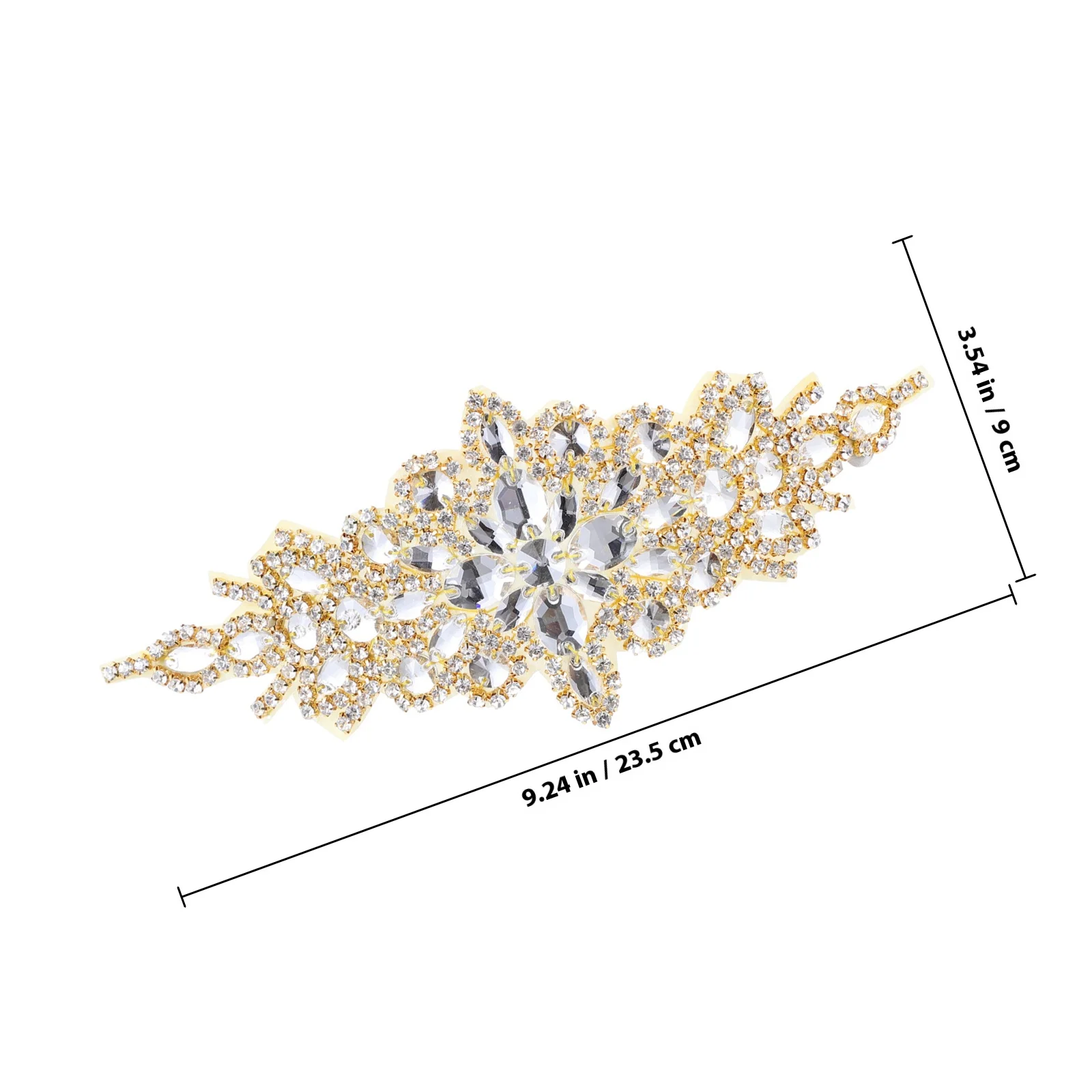 Wedding Rhinestone Applique Decor Bridal Accessory Shiny Sash Patch Premium Material Long Lasting Rhinestone Applique