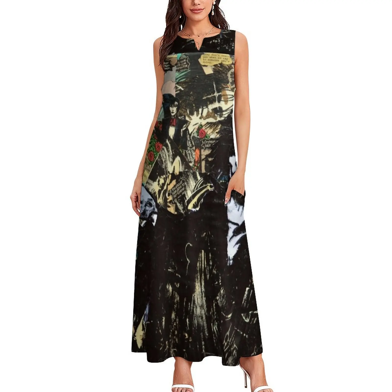 Sandman Collage Long Dress clothing women summer 2024 loose summer dress Women