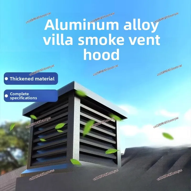 Aluminum Alloy Villa Roof Chimney Cap Square Flue Ventilation Smoke Exhaust Rain Louver Windproof Cap