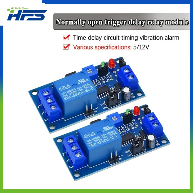 

DC 5V 9V 12V Normally Open Type Triggered Delay Switch Time Delay Relay Module Circuit Timer Timing Board Switch Trigger