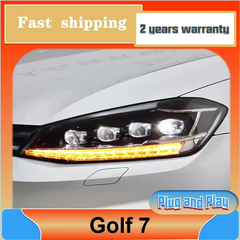 

Car Styling for VW Golf 7 Headlamp 2014-2019 Golf 7 Headlight DRL Turn Signal Low High Beam Projector Lens