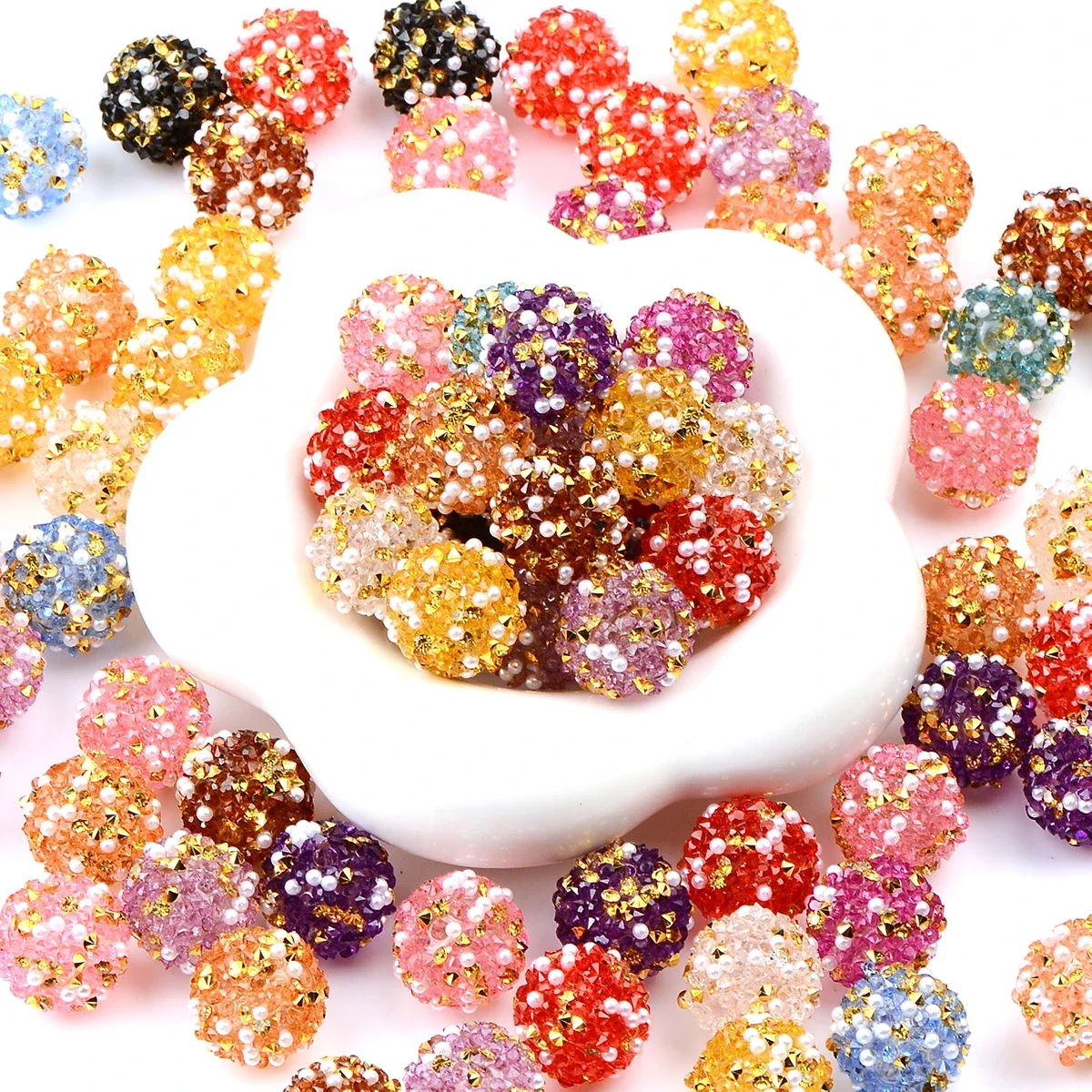 10pcs 16mm Acrylic Round Bead Mix color Acrylic hard sugar round bead For Jewelry Make Bracelet necklace anklet DIY Accessories