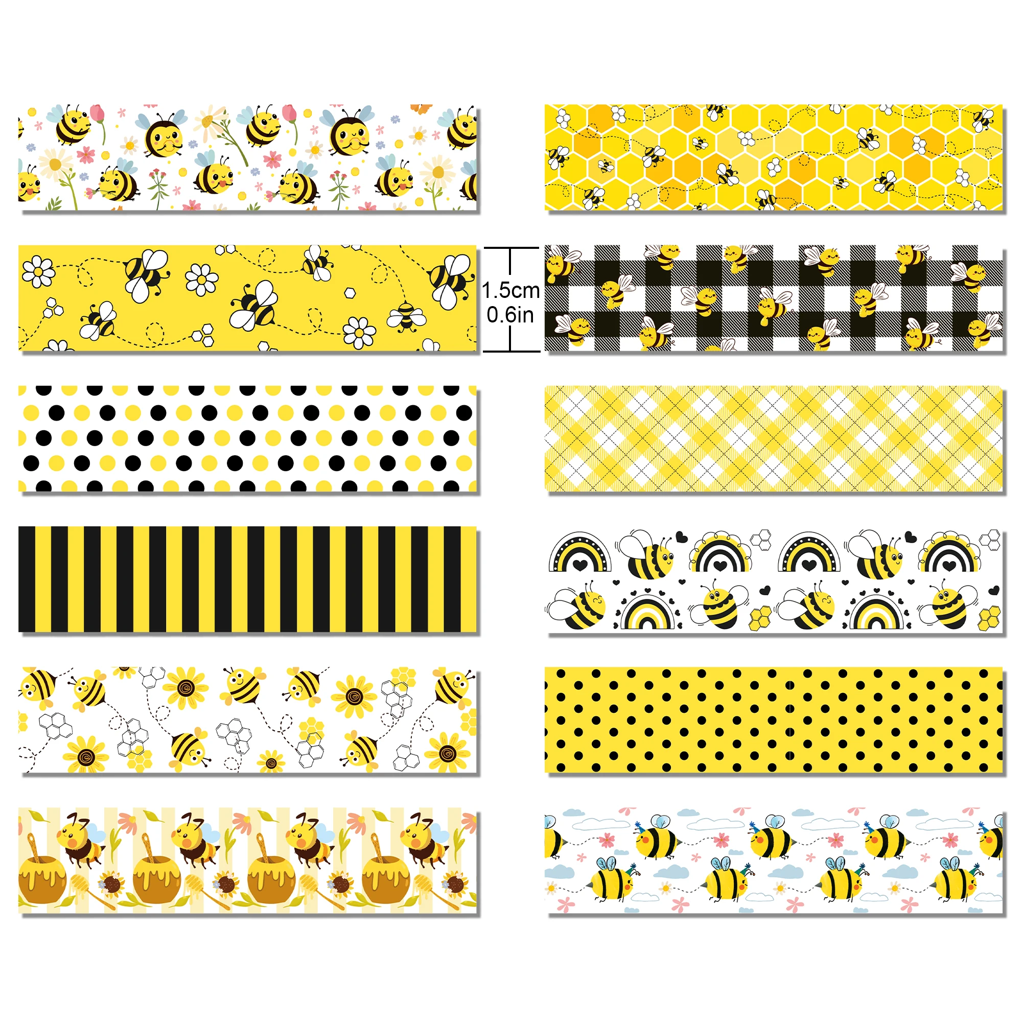 Cartoon Honey Bee Sunflower Craft Paper Pads Cutting Dies and Washi Tape Label Art Background Origami Scrapbooking Card Making