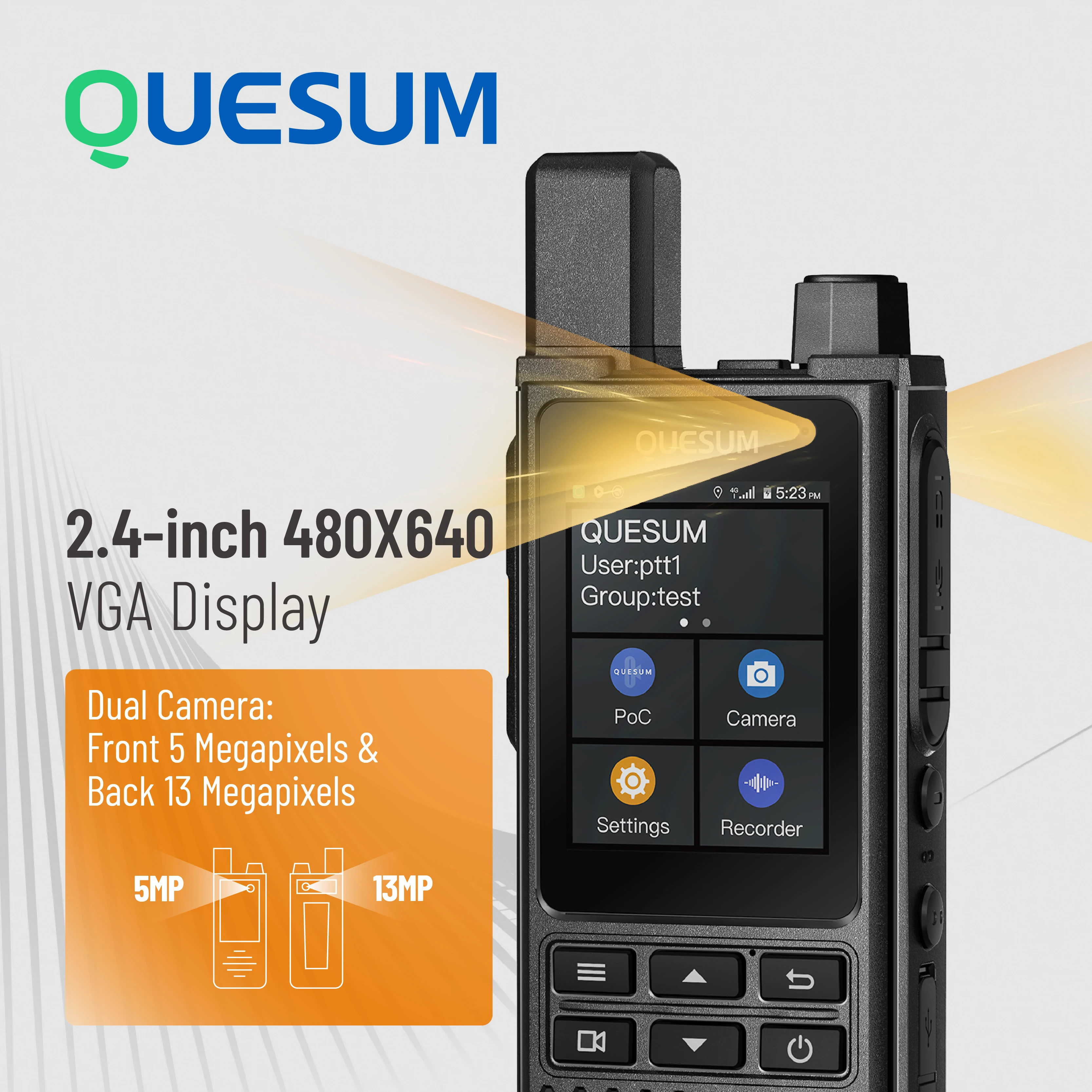 MP70 4G PoC two-way Radio Zello Android 12 dual camera Radio, memory 2GB + 16GB instant messaging