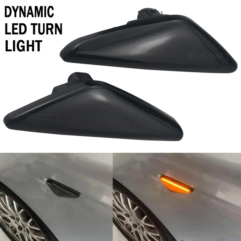 2pcs Dynamic LED Side Marker Light For BMW E46 2D 2003-2006 325Ci 330Ci Coupe Convertible Turn Signal Indicator Blinker Lamp