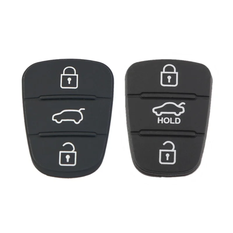 DUDELY Replacement 3 Button Rubber Pad Key Shell For Hyundai IX35 I30 Accent Kia K2 K5 Rio Flip Remote Car Key Fob Case Cover