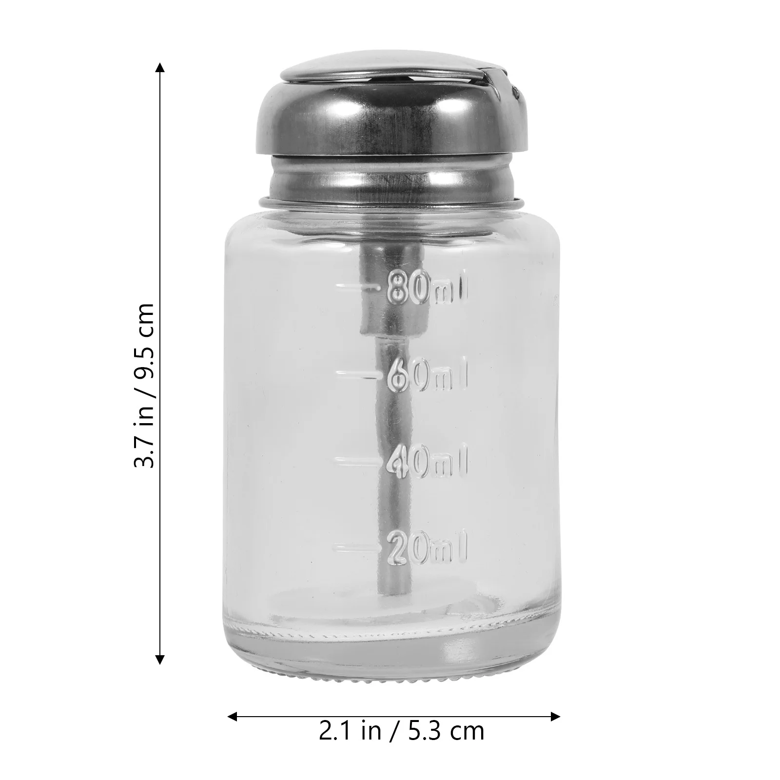 Tragbare leere Flasche nach unten drücken, klares Glas, Nagellackentferner, Spender für Reisen, Make-up, Maniküre, nachfüllbare Flaschen