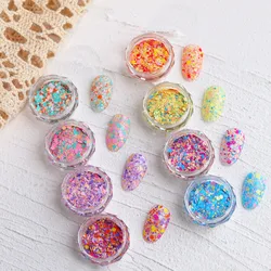 1 Box Mixed Dot Nail Decoration Circle Nails Accessories Round Chhameleon DIY Nails Mixed Colorful Nail Sequins