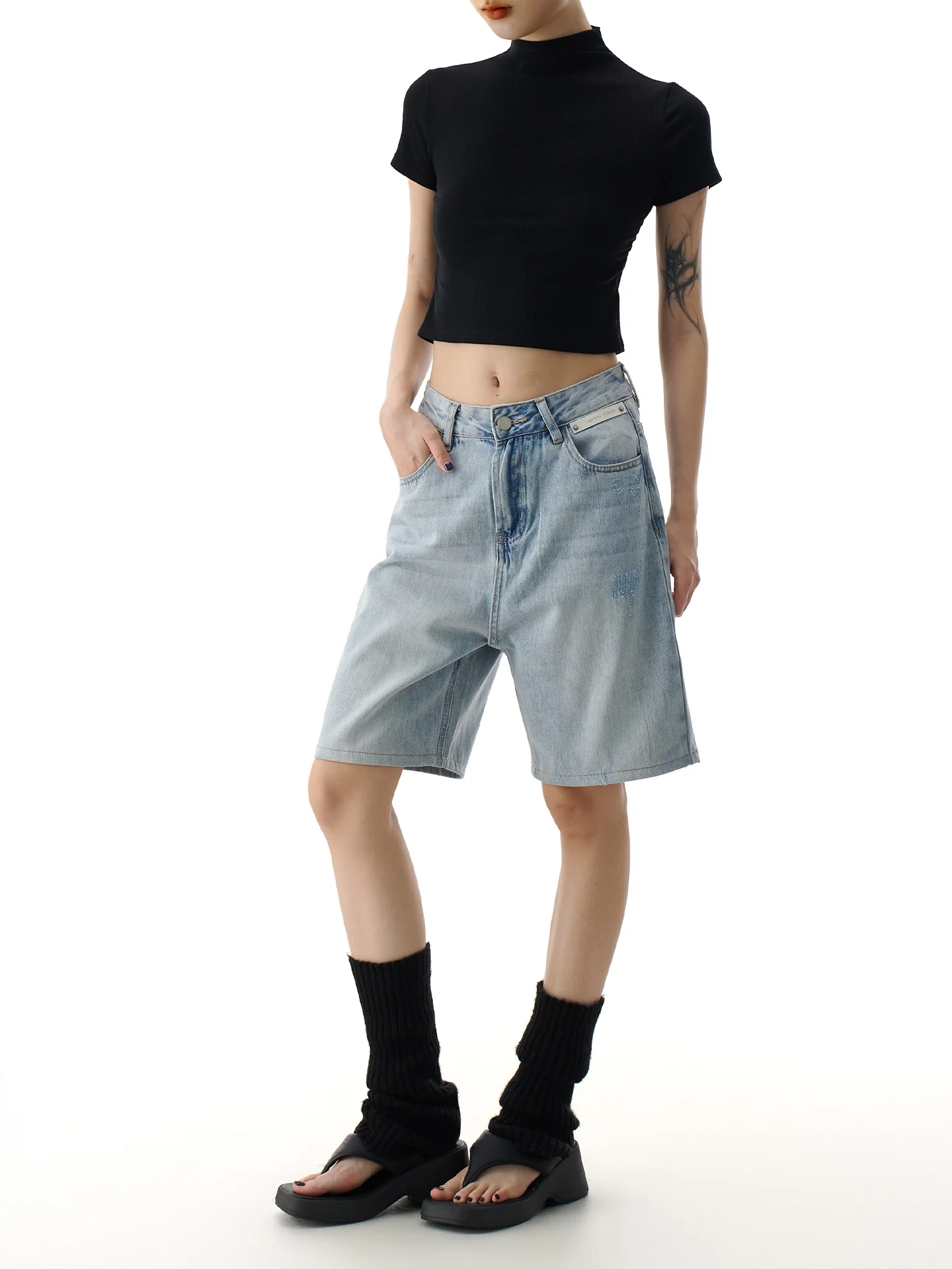 

Женские летние джинсовые шорты AGUA светло-голубого цвета, с эффектом потертости, свободного кроя, с широкими штанинами, средней длины, повседневные, с пятью карманами, свободные джинсовые шорты-хотпэнты