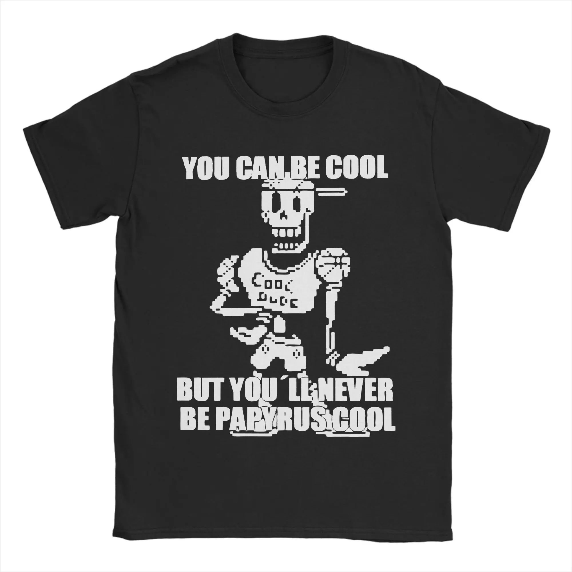 Men Women Undertales Papyrus Cool Dude Meme T Shirts  100% Cotton Tops Funny Short Sleeve Round Collar Tee Shirt Summer T-Shirt