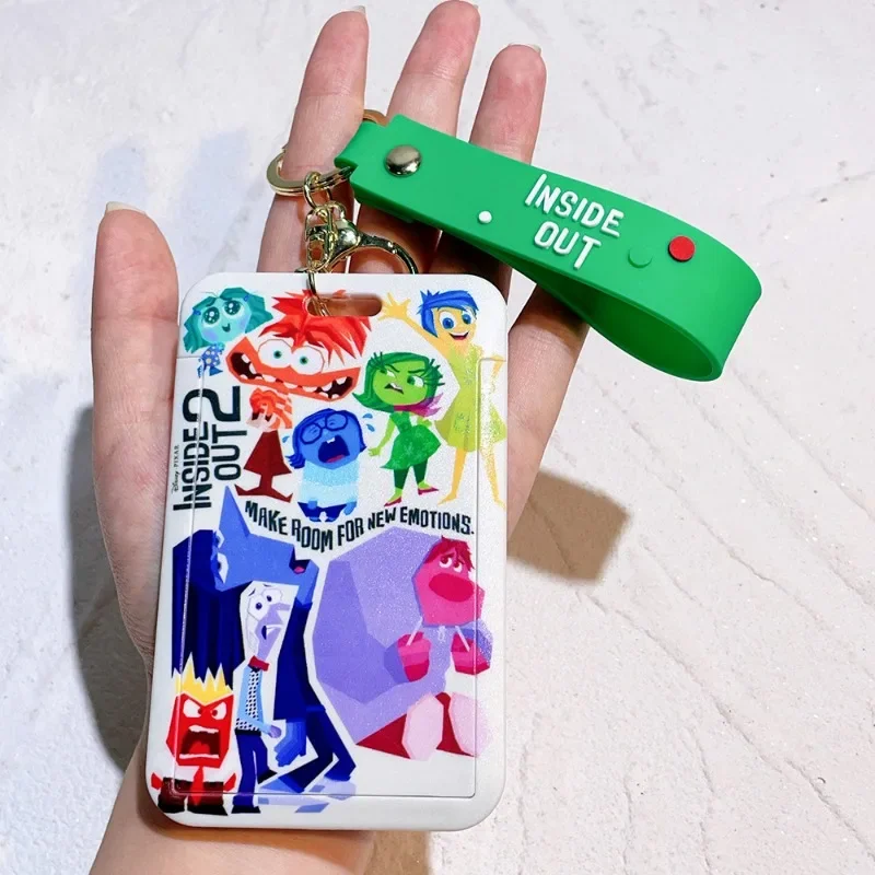 New Disney Anime Inside Out 2 Card Holder Cartoon Joy Anxiety Fear Embarrassment Keychain Men’s and Women’s Pendant for Kids