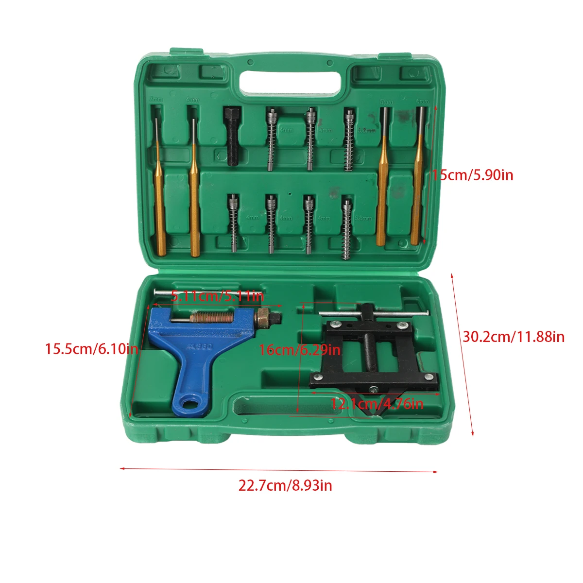 เครื่องตัดโซ่ไฮดรอลิกอุตสาหกรรมพร้อมตัวถอดโซ่ 4 หัว ตัวปรับความตึงโซ่ ชุดตัดโซ่ เครื่องมือพิเศษสำหรับการถอดโซ่