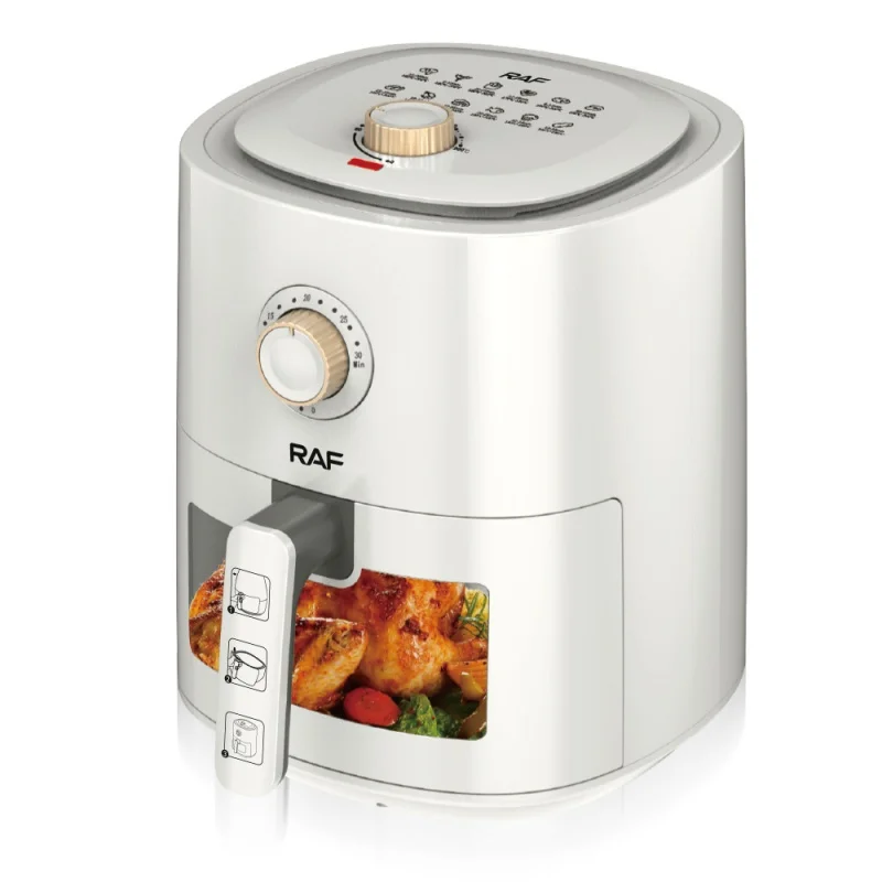 Large Capacity Air Fryer 6L - Fume-Free, Multifunctional Household Visual Electric Fryer for French Fries
