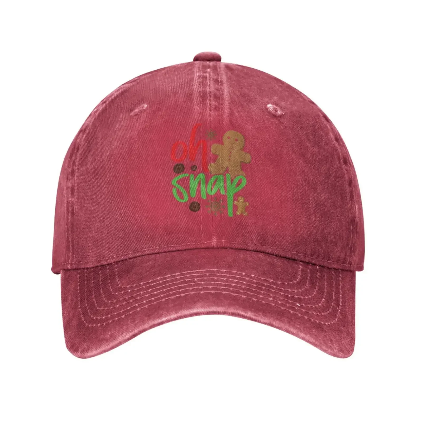 New Christmas Hats Oh Snap Gingerbread Hat Women Baseball Cap Funny Caps