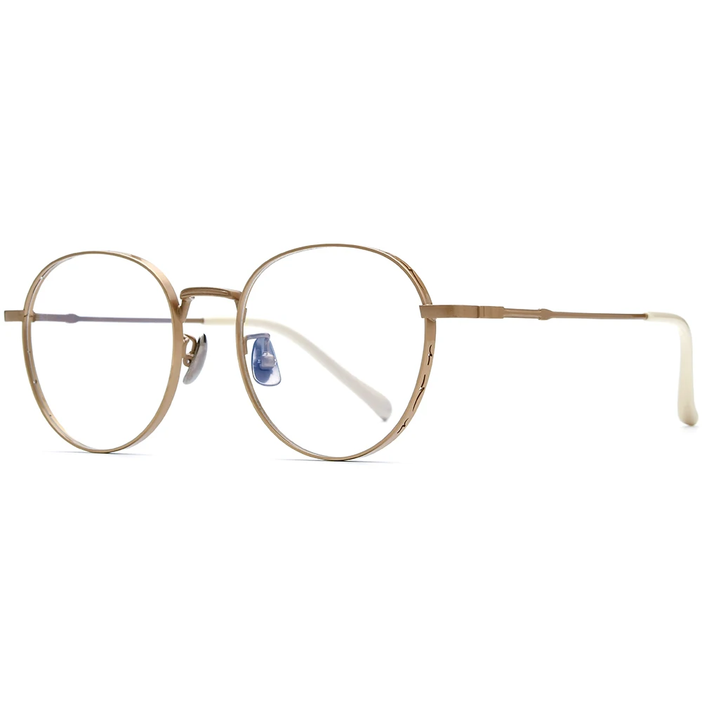 NIANZHEN Titanium Alloy Glasses Frame Women Round Brand Design Eyeglasses Men Ultralight-Weight Retro Eyewear Spectacles 5081