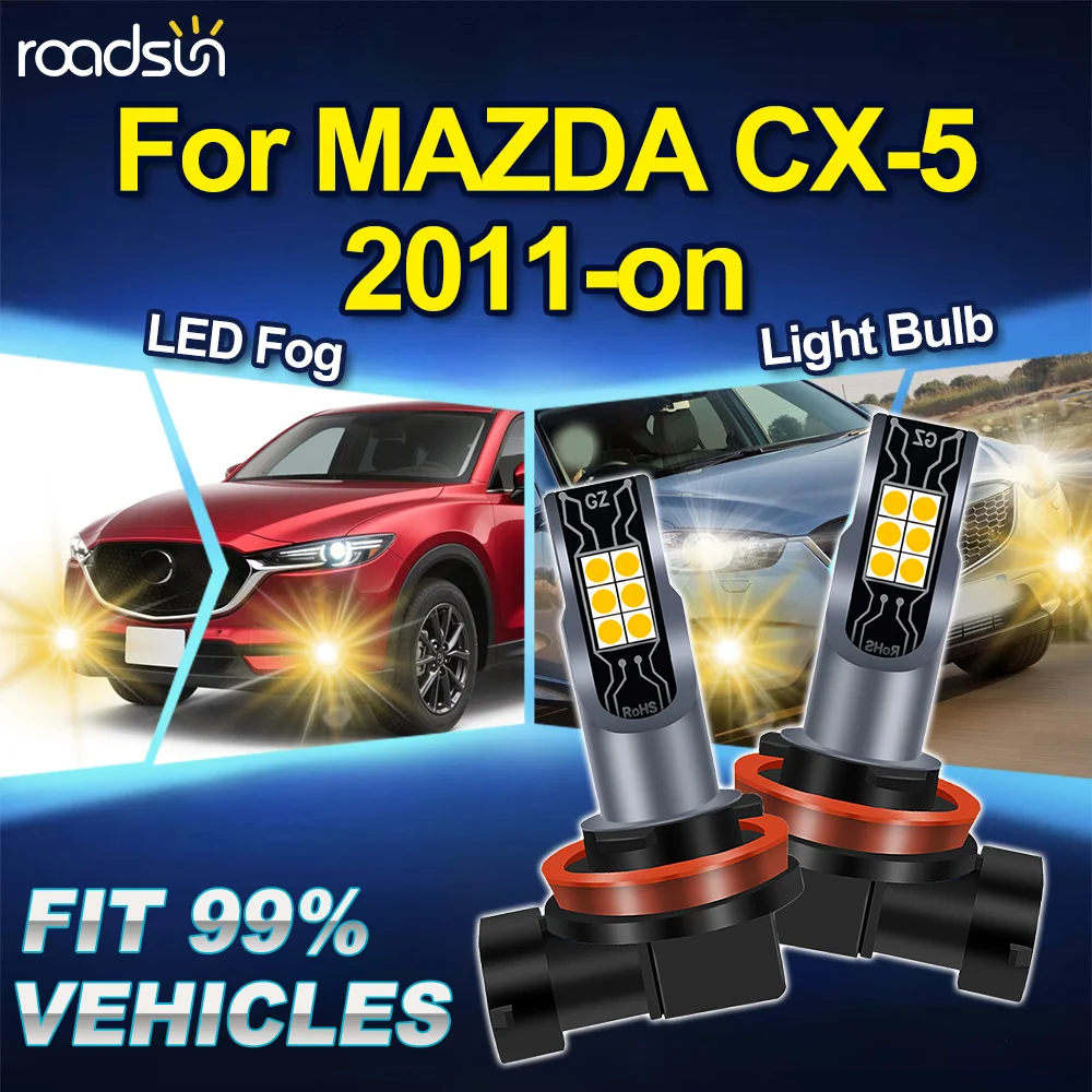 

Светодиодные противотуманные фары ROADSSUN H8 H9 H11 для MAZDA CX-5 2011-2020, 2 шт., 3000K, Canbus
