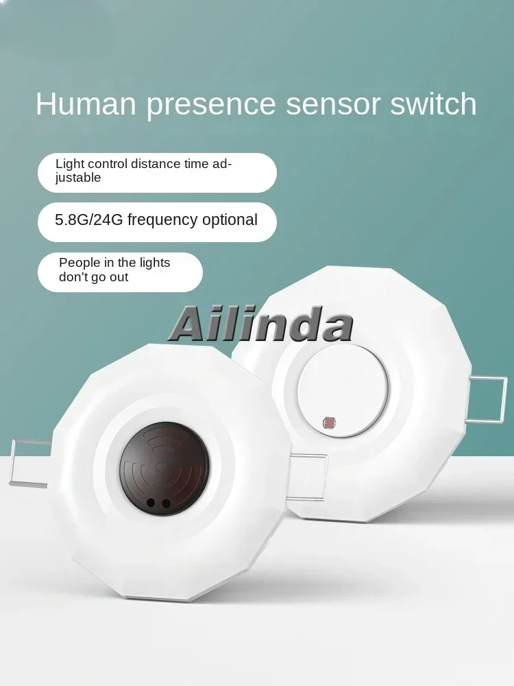 Human presence sensor 220V light does not go out embedded 24G millimeter wave breathing micro-motion radar induction switch