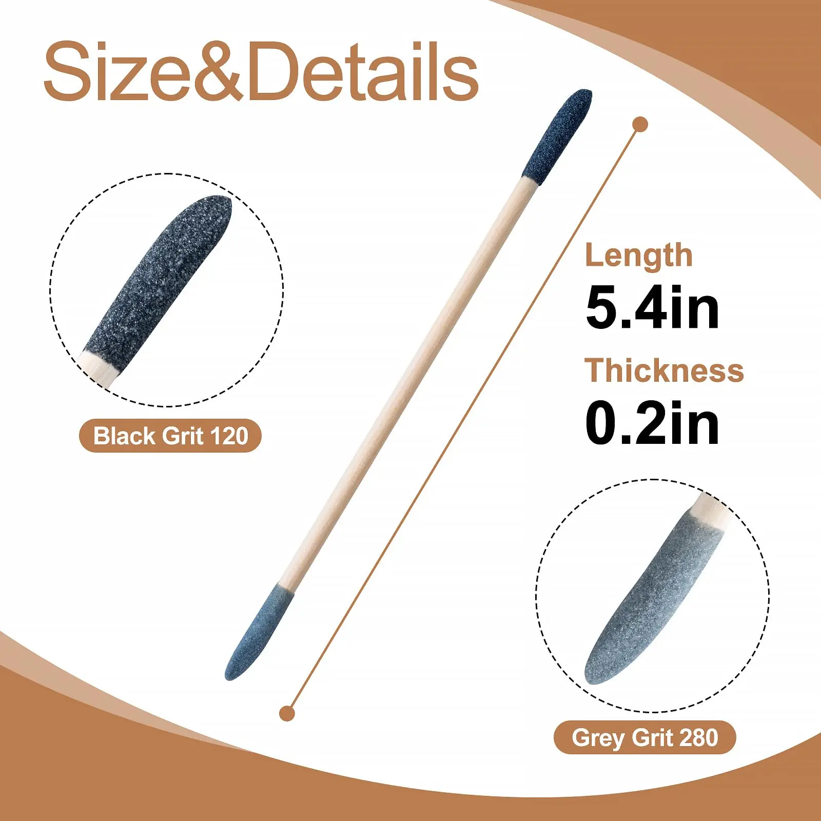 30/50Pcs Sanding Sticks Double-Ended Matchstick Sanding Stick for Fine Detail Polishing Stick for Plastic Models Wood Metal