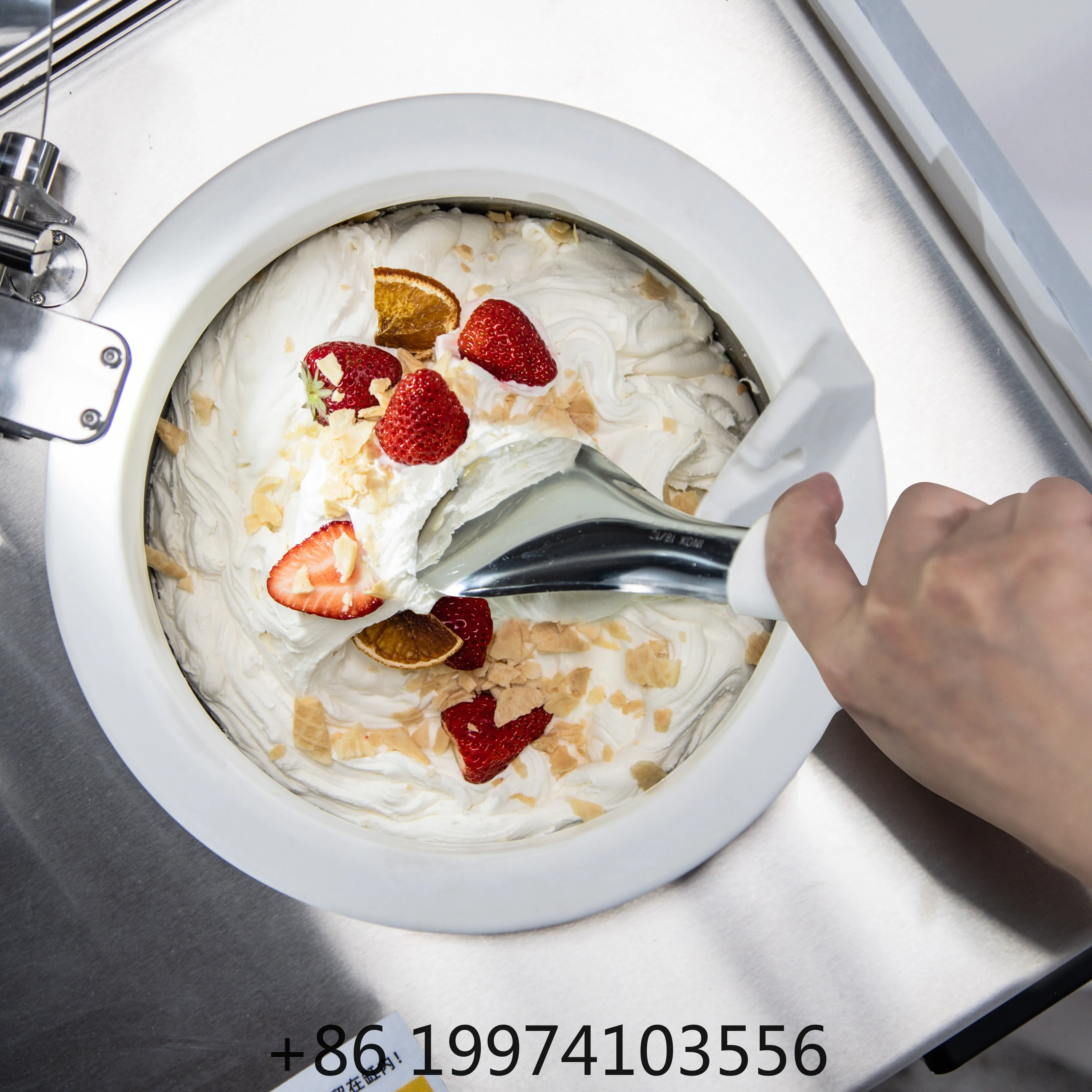 Countertop Ice Cream Making Unit, Real Fruit Yogurt Maker, Food Grade Stainless Steel Body, Automatic Operation