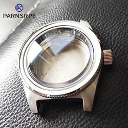 Water Resistant Case 40mm Silver Solid Screw Lock Stainless Steel Case Blue Black Chapter Ring Sapphire Glass Fits NH35 NH36