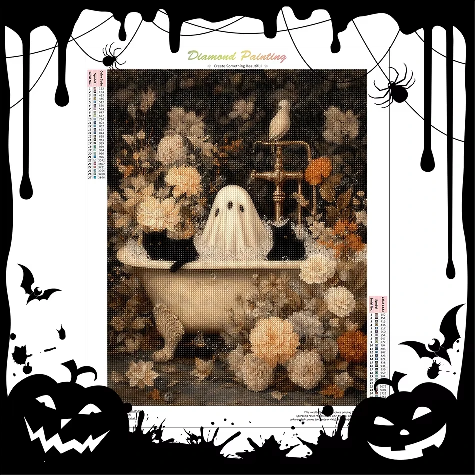 الماس مجموعات الطلاء الحرف عبر غرزة الظلام شبح ملصق فسيفساء التطريز هالوين دافئ ديكور المنزل 5D DIY الفن لعبة جديدة هدية #1