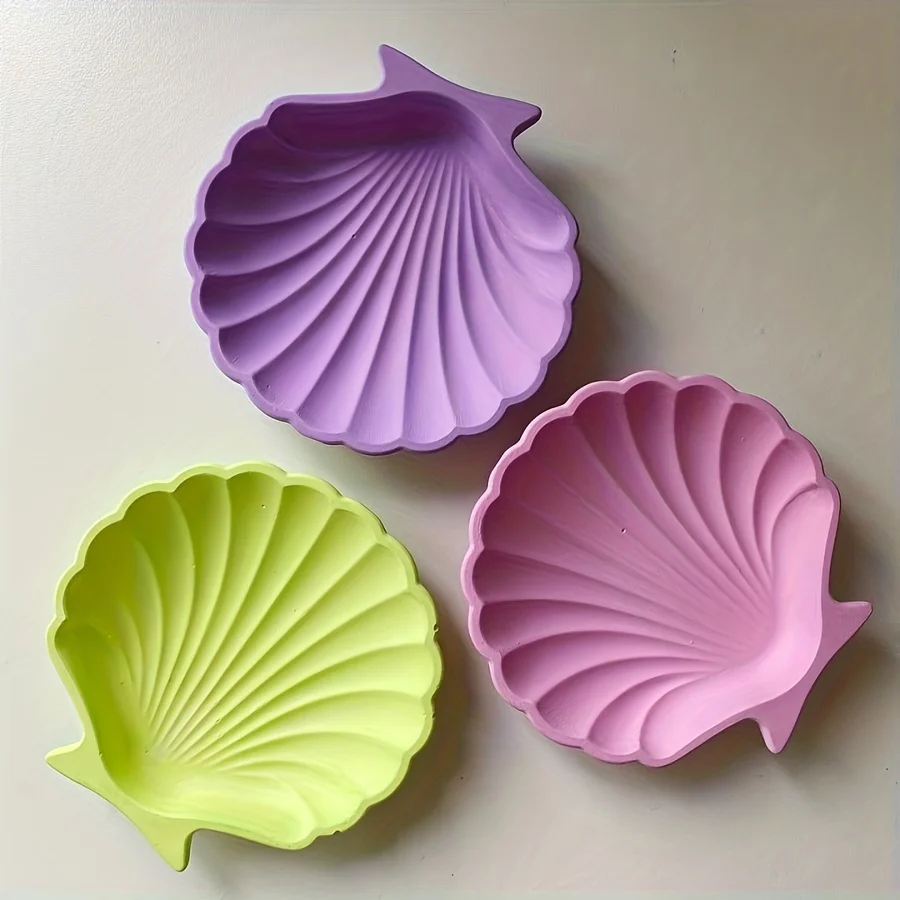 DIY Muschelschalen-Schmuckaufbewahrungstablett Silikonform Seifenplatte Gips Epoxidharz Tonform Handwerk für Heimdekoration Werkzeuge