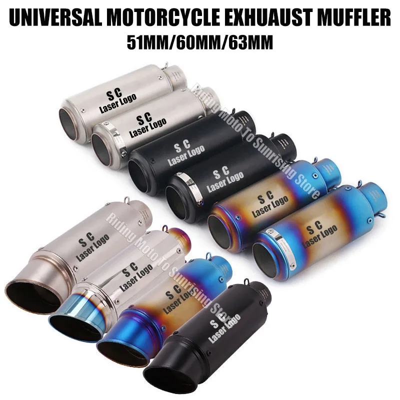 

Universal 51mm60mm63mm ID sc Motorcycle Exhaust Muffler Escape for Moto GP Project Racing Profession Exhaust Modified Accessorie