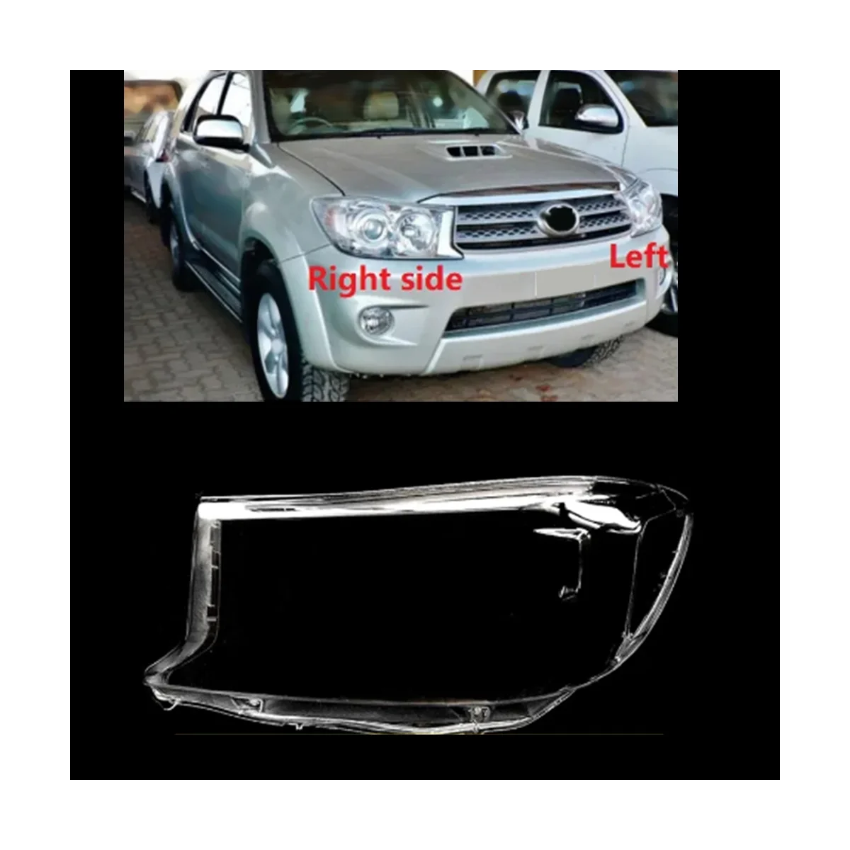 Abat-jour transparent pour lumière de sauna Toyota Fortuner, coque de lampe, couvercle de lentille, magasins de voitures, 2008-2012