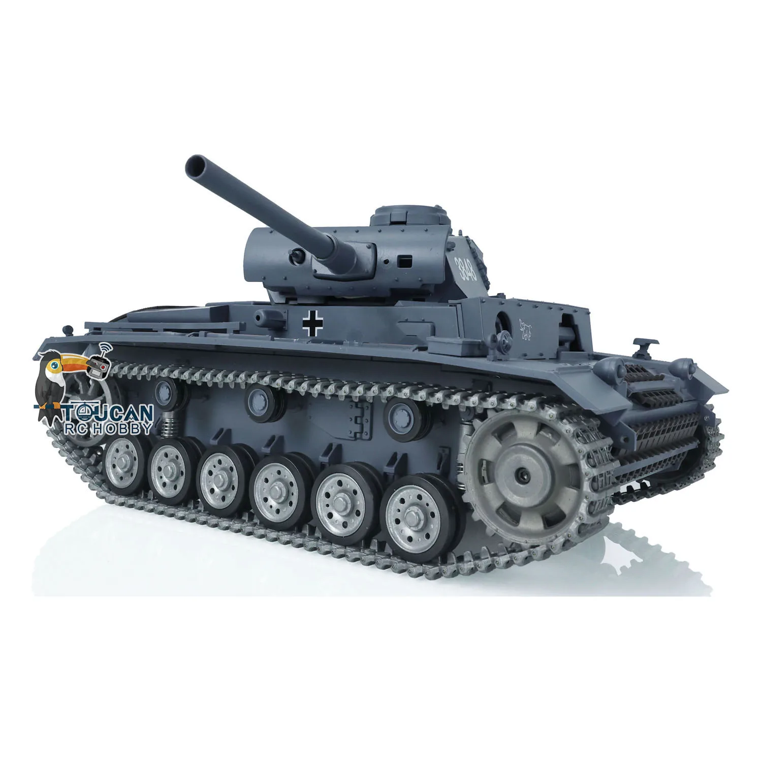 HENG LONG 1/16 7.0 Pro Ver Panzer III H RTR RC Tank 3849 3848 Metalowe gąsienice Koła Stalowa zębatka BB Shooting Żółty TH17369