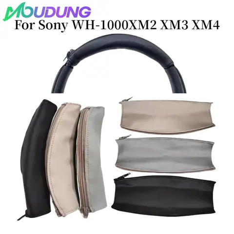 MOUDUNG Replacement Headphone Headband for Sony WH-1000XM2 XM3 XM4 headphones, zipper Headband Protein skin protective cover