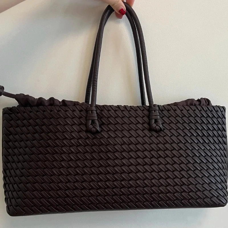 

Light Luxury Woven Bag Women' Fashion High-end Simple Shoulder Bag Large Capacity Commuter Tote Bag Casual Loose Feeling Handbag